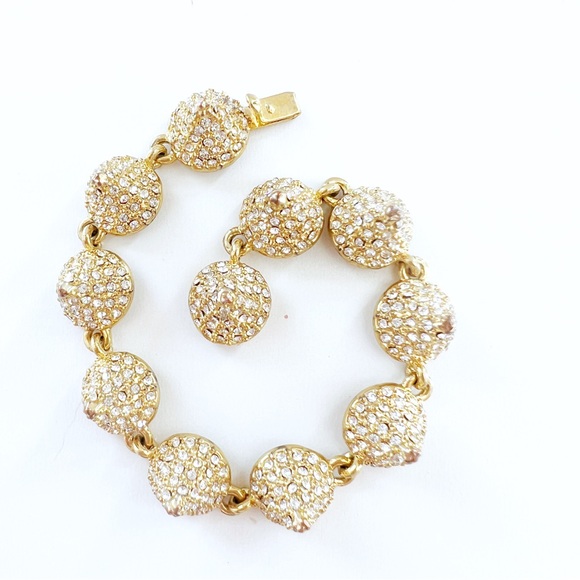 CC Skye Bracelet, Spike Bracelet, Pavé Studded Conical Spikes, Gold Cones - Picture 2 of 12